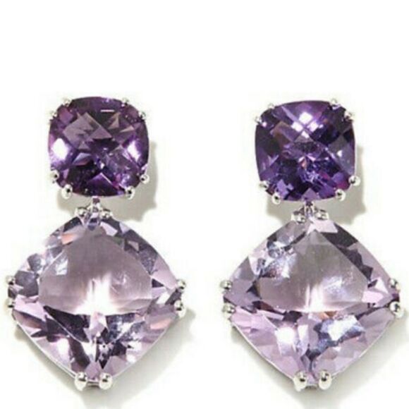 New Sterling Silver Purple Earrings - Picture 4 of 5